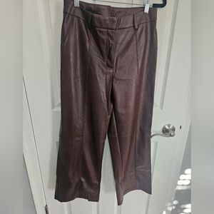 Brown faux leather pants